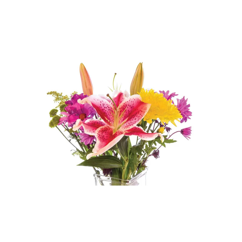 Flowers in a Vase 1 Piece Wrapped Canvas Wall Art, 20.32 cm H x 30.48 cm W