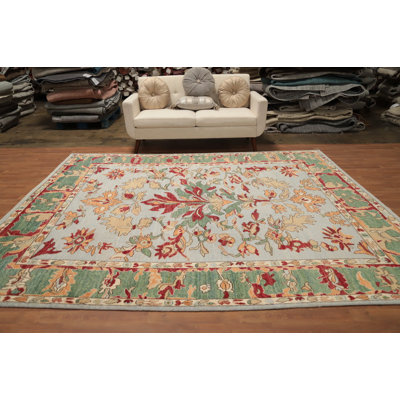 Floral Oushak Vegetable Dye Area Rug 8x10