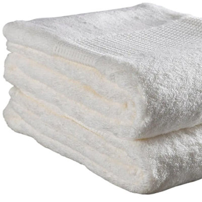 Ensemble de deux débarbouillettes blanches en coton turc, 33 x 33 cm, en tissu éponge à séchage rapide