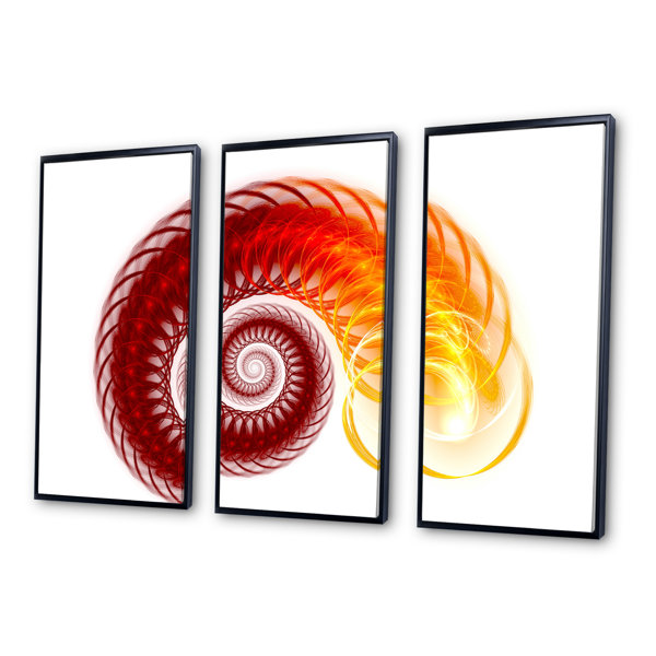 Wrought Studio Spiral Bright Fractal Geometry IX - Modern Framed Canvas ...