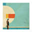 Art mural sur toile tendue - "Mid Century Pool" Layla Oz pour décoration de salon, de chambre à coucher ou de bureau - 35 x 35