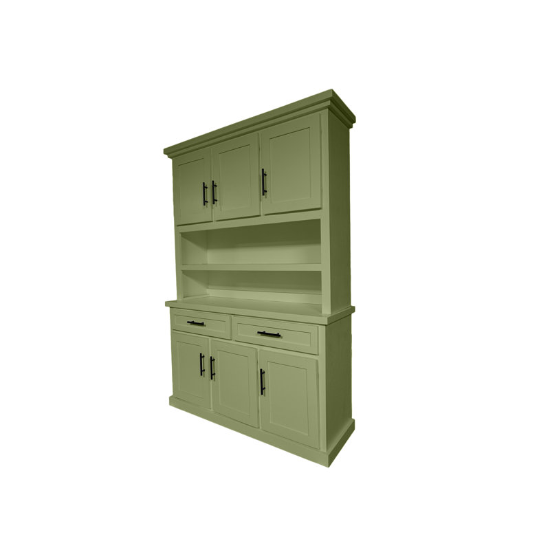 Shaker Style Dining Hutch and Buffet Cabinet, Summer Sage