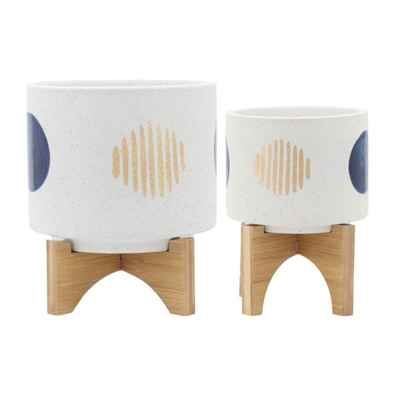 S/2 5/8" FUNKY PLANTER W/ STAND