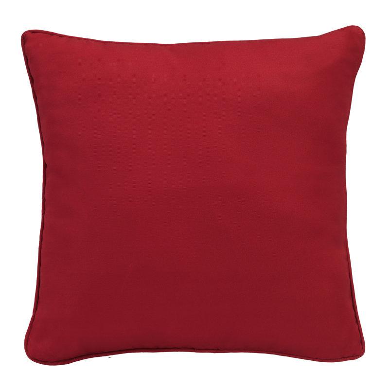 Outdoor Solid Pillow, 18"H x 18"W, Red
