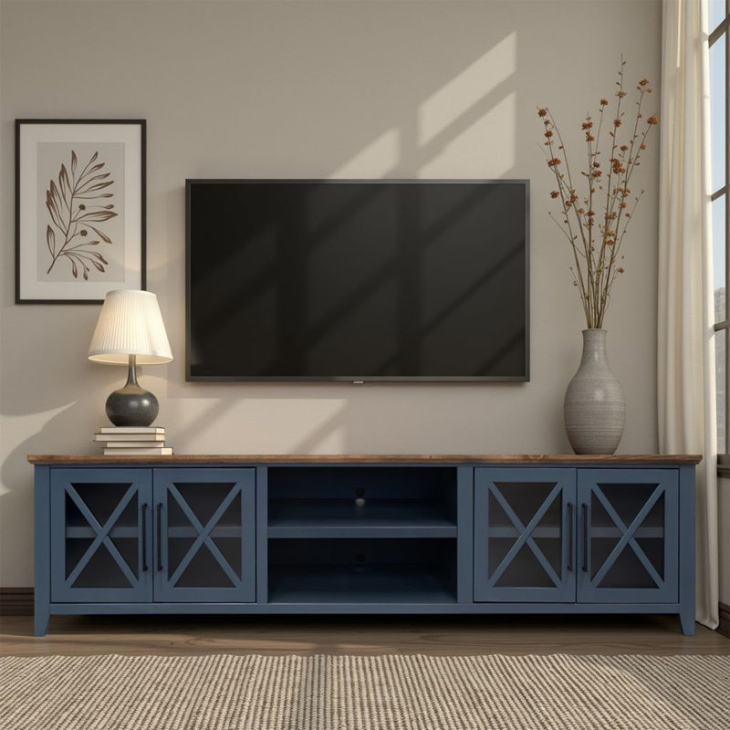 Console de meuble télé Ithaca, Bleu