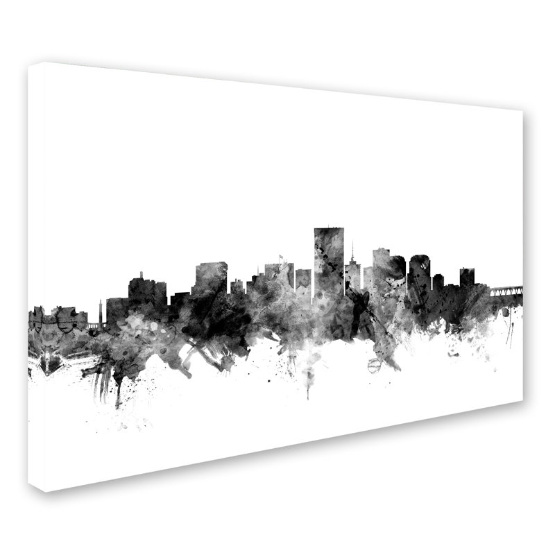 « richmond virginie horizon », impression sur toile tendue, H 12 po x l 19 po x P 2 po