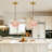 1-light Pink Flower Pendant Light