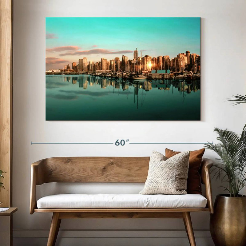 Nicci Vancouver Skyline At Sunset, 34" H x 51" W