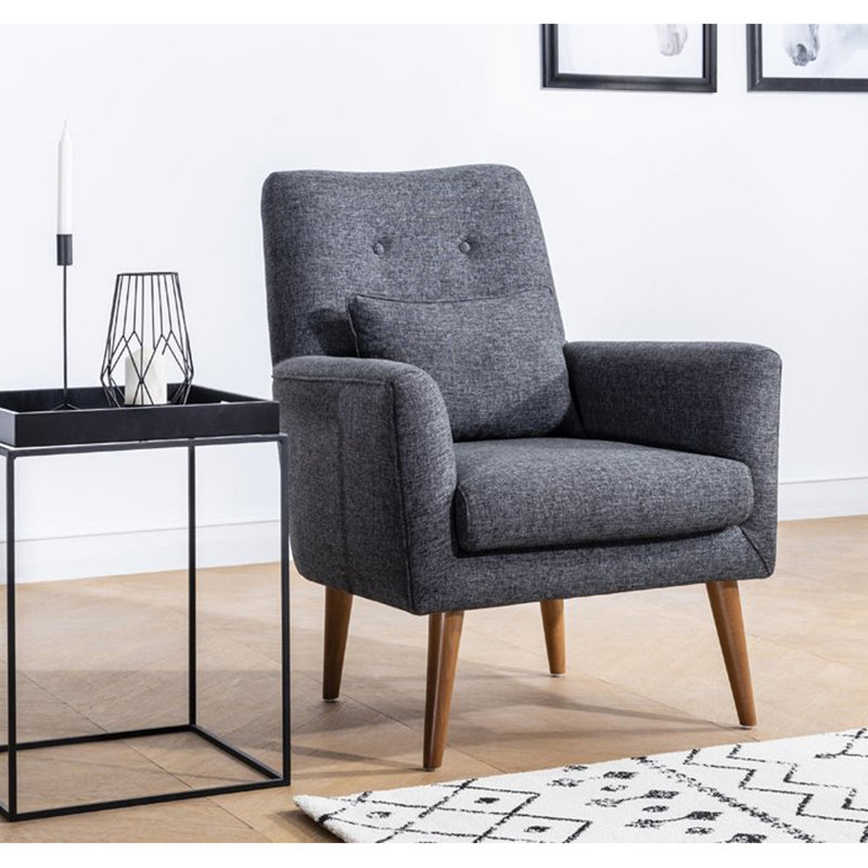Fauteuil Sumler, 100 % lin gris
