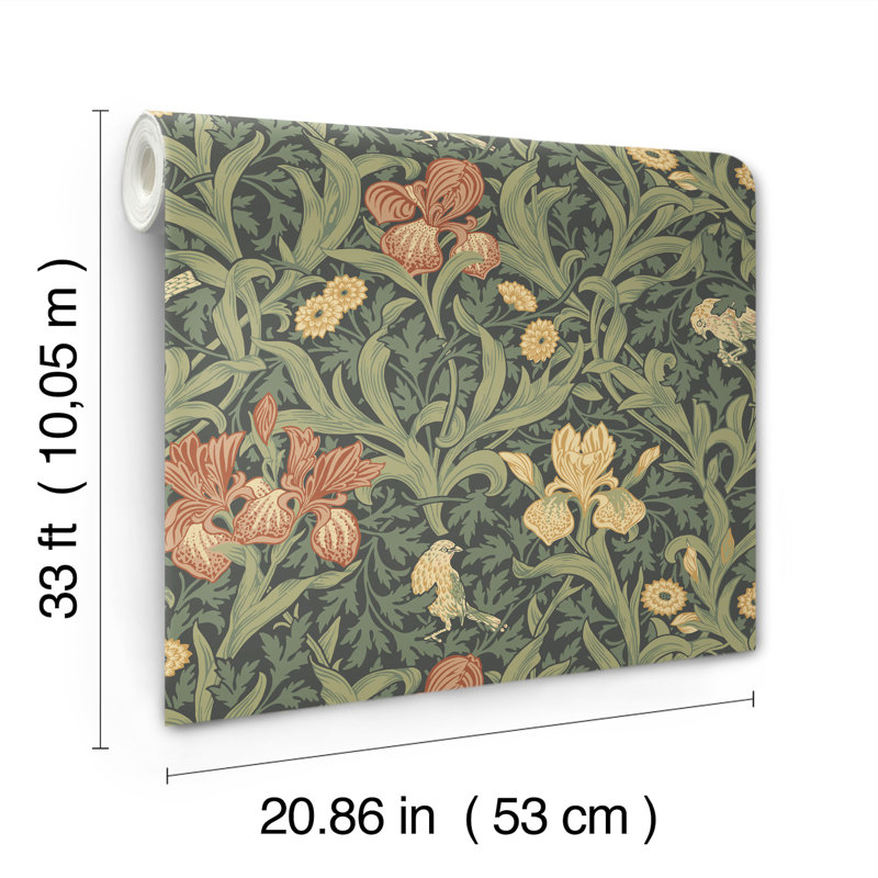 Iris Plum Wild Gardens Wallpaper, Navy