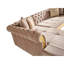Canapé modulaire or capitonné avec revêtement en bois-658355942