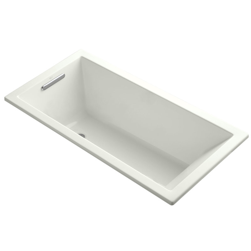 Underscore 60" x 30" Drop-In or Undermount Acrylic Soaking Bathtub with Sloped Backrest, Dune
