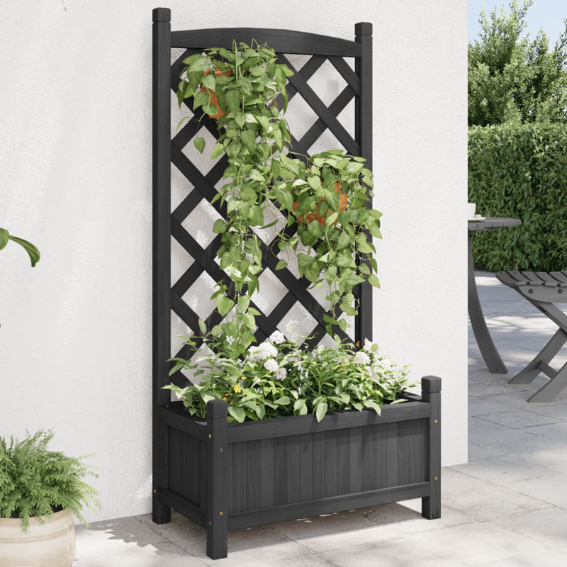 Pot à fleurs Ebern Designs, Noir, H 43,3 po x l 21,7 po x P 11,8 po