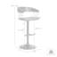 Larisa Adjustable Black Wood Bar Stool In Gray Faux Leather With Golden Bronze And Black Metal