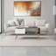 Table basse de style scandinave avec tiroir de rangement et tablette ouverte, blanc