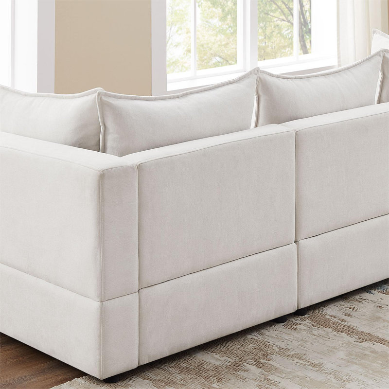 Canapé modulaire 6 pièces Mannot, Polyester beige