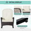 Chaise berçante de patio confortable, courbée, blanc crème pour chaise d'extérieur avec coussin, style rustique