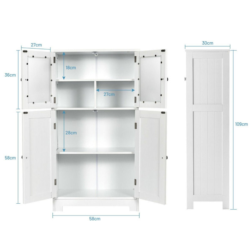 Freestanding Bathroom Cabinet, Black