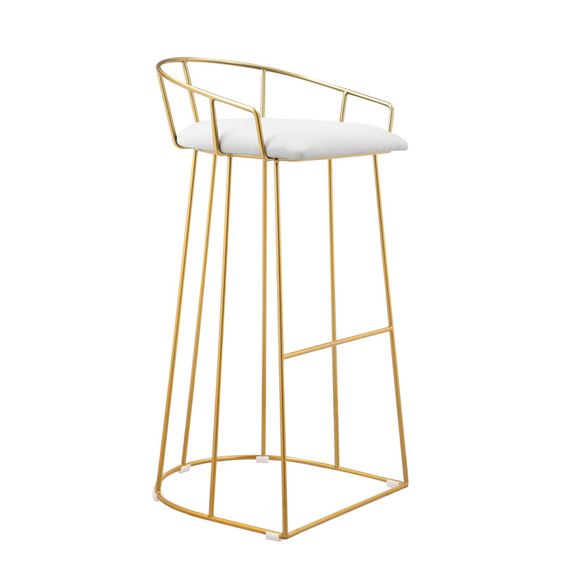 Tabouret de bar et de comptoir Jillian, Tabouret de bar (siège d’une hauteur de 30,5 po), Similicuir blanc