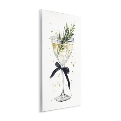 Plaque de cocktail de Noël avec branche de sapin, design par Petal Prints Design