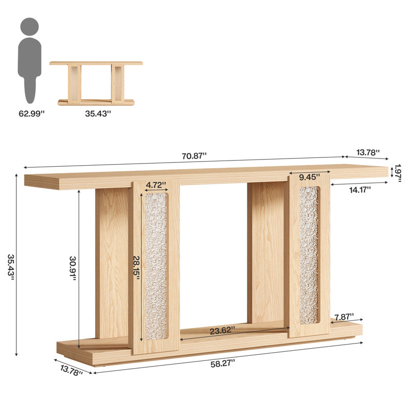 70.9" Extra Long Console Table with Arcylic Base