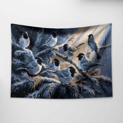 Tapisserie murale oiseaux aux yeux foncés Junco