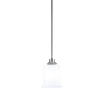 Pomeroy Hung Pendant Shown In Graphite Finish With 5.25" White Opal Glass