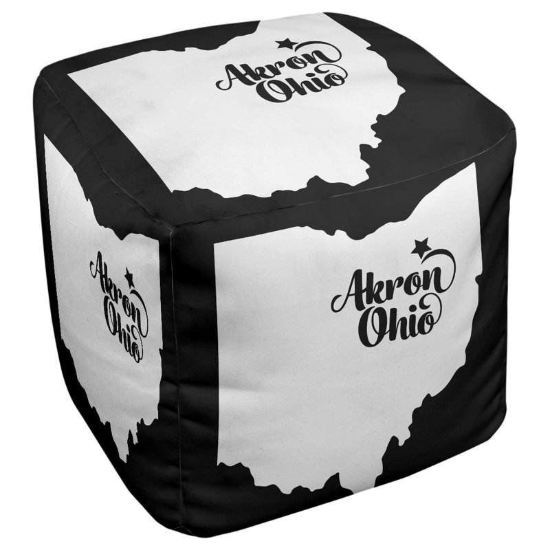 Repose-pieds à cubes ohio akron, Noir