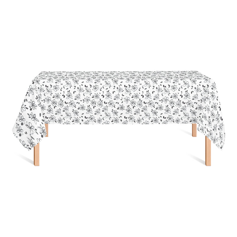 Nappe florale en polyester, Noir, L 102 po x l 58 po