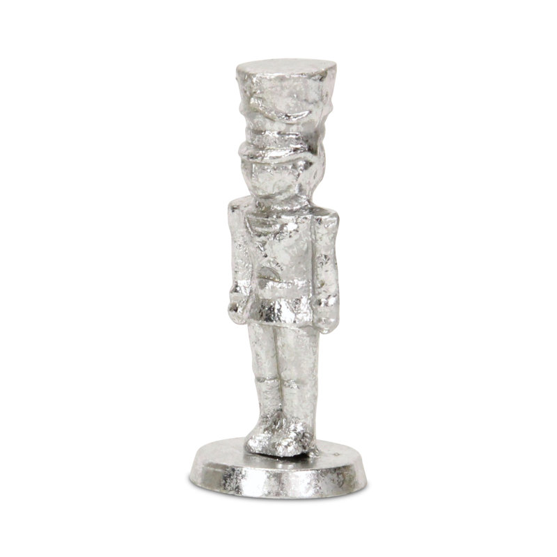 Figurine casse-noisette en fonte Moundridge, Argent, H 5,5 po x l 2,25 po x P 2,25 po