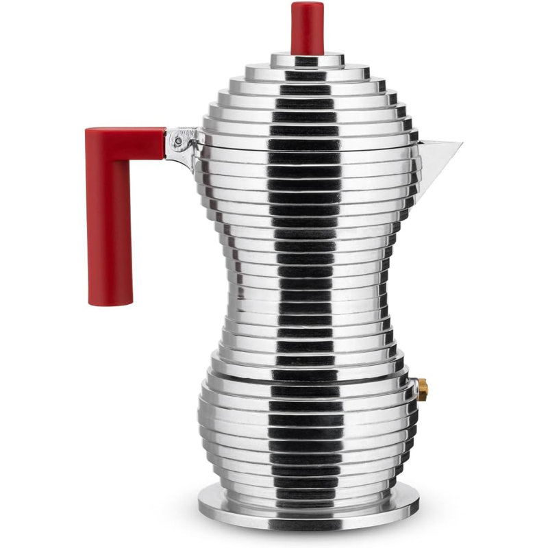 Pulcina Espresso Coffee Maker, 3 Cup, Red