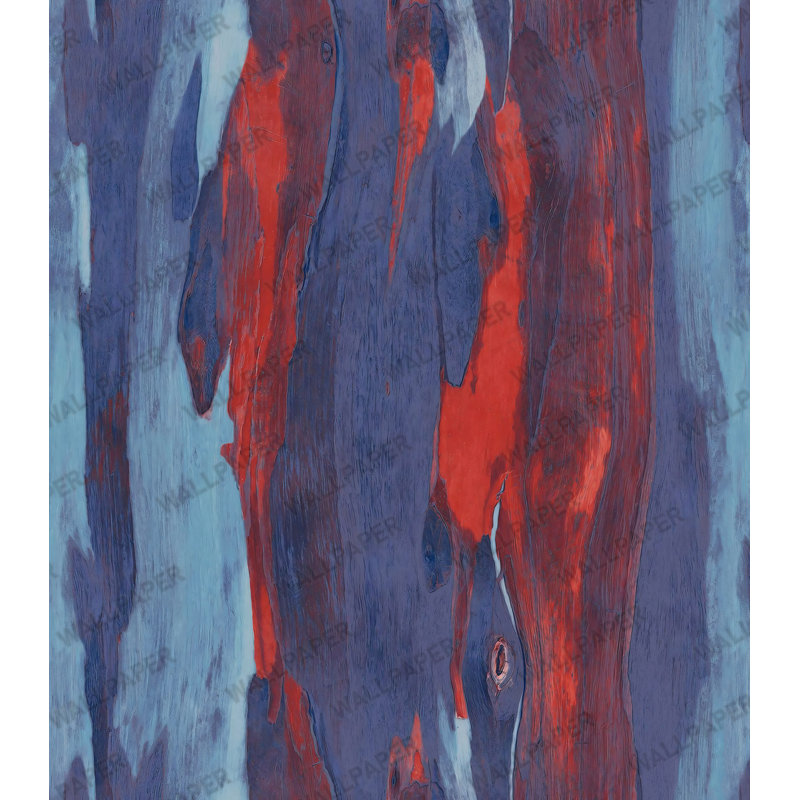 Papier peint abstrait rouge et bleu avec des coups de pinceau audacieux