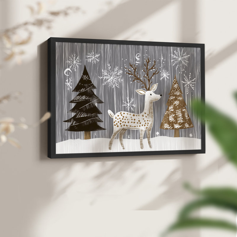 Chirstmas Art-CLI -Framed Print - Restickable, Noir, noir, noir, noir, H 22 po x l 28 po