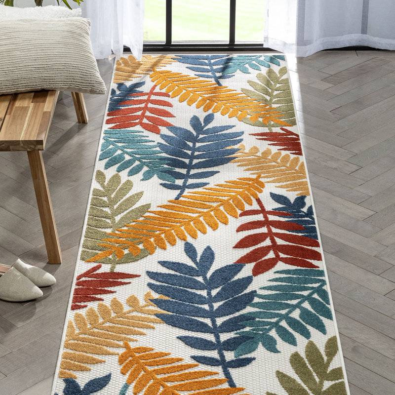  Dorado Mariah Floral Ivory Multi Indoor/Outdoor Hi-Lo Area Rug, Runner 2'7" x 9'10"
