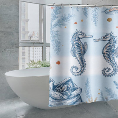 Rideaux de douche Vintage Seahorse Ocean Life, 71 × 71