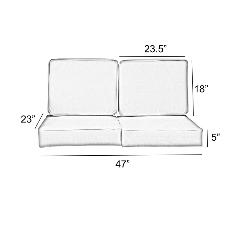 Coussin Sunbrella, Sunbrella - Gavin Mist, 23.5 in W x 23 in D x 5 in H
