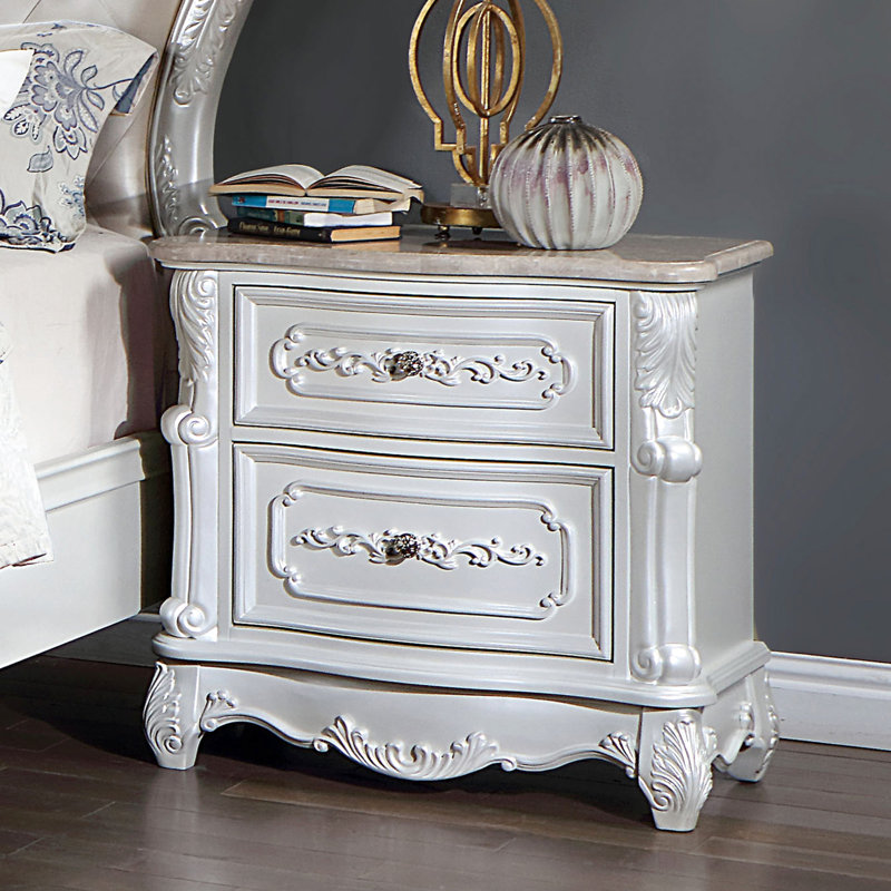 Table de chevet blanche Pearl