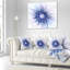 Texture de fleur fractale bleu clair - coussin imprimé abstrait-29604160-29604163