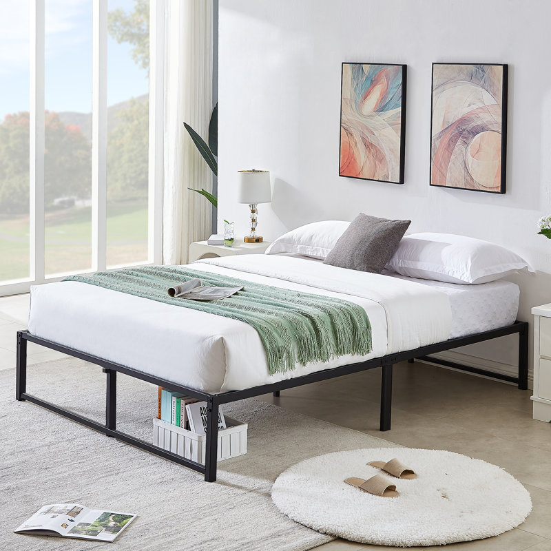 Markeda 36cm Bed Frame Single Double Size Metal Platform Slats Support Bed Base, Double (4'6)