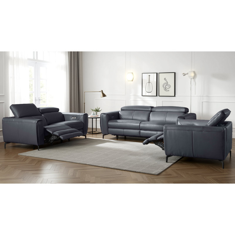 Milan 3 - Piece Living Room Set, Blue Gray