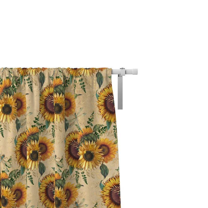 Panneaux de rideaux semi-transparents à motif floral, L 20 po x L 82 po