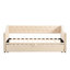 Lit de jour simple rembourré beige avec lit gigogne-755952555