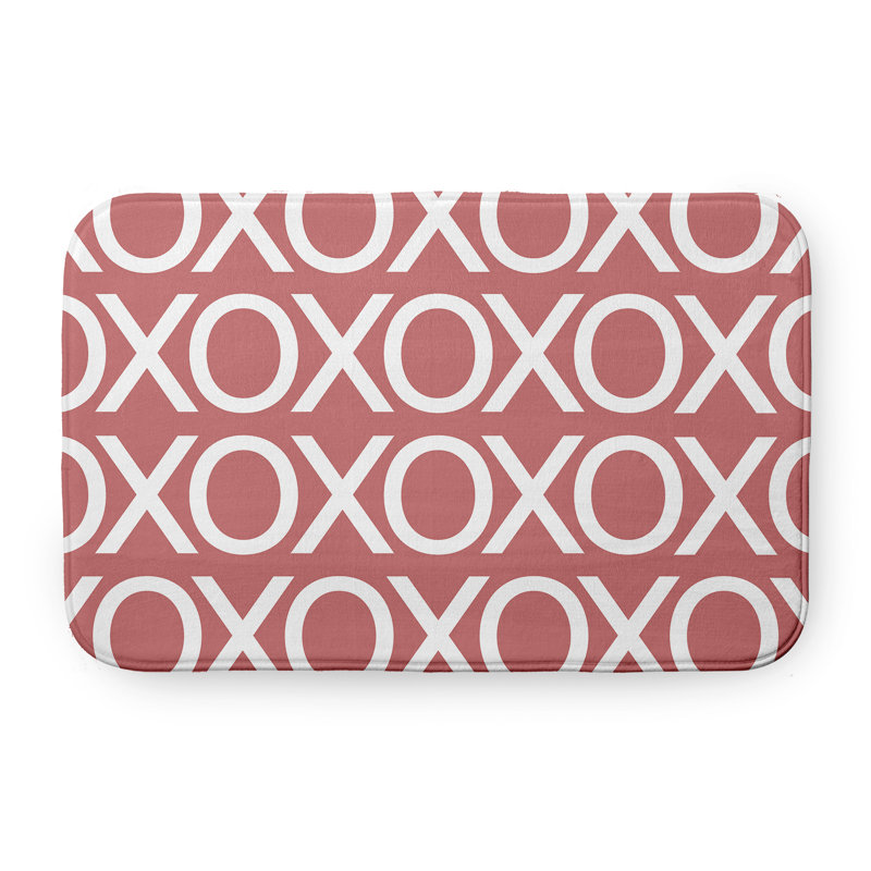 Tapis de bain pour la Saint-Valentin, L 17 po x L 24 po, Rose