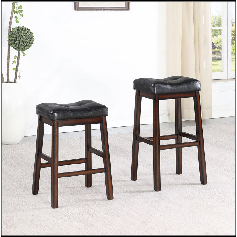 Tabourets de comptoir noirs et cappuccino (ensemble de 2)
