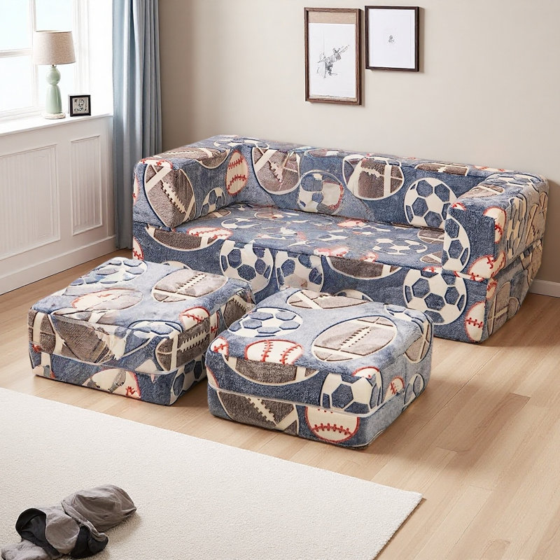 Canapé supplémentaire Boneless, canapé-lit convertible 3-en-1, canapé-lit pliant convertible, mousse modulaire haute densité pour salle de jeux