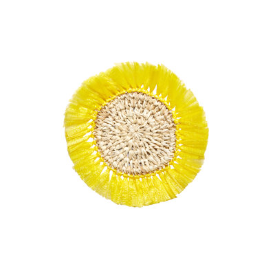 Sous-verres en rotin tissé - jaune canari