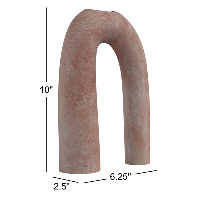 Vase de table en terre cuite brun clair 10 "