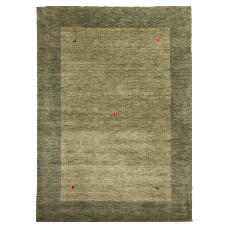 Tapis vert Kashkuli Gabbeh 5 pi 3 po x 7 pi 7 po