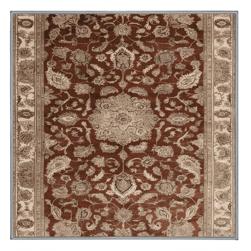 Machine Washable Persian Gray Area Rug, Square 3'