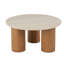 Table basse de salon en bois Cole et gris avec plateau en marbre beige